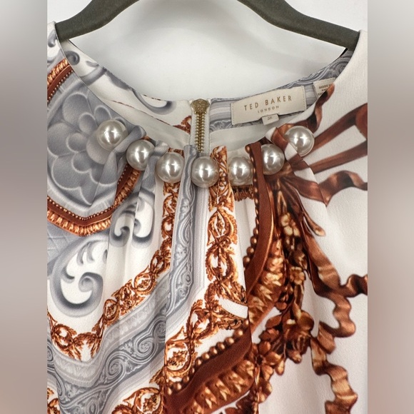 Unique Ted Baker Pearl Accent Neck Pencil Dress - Picture 2 of 9